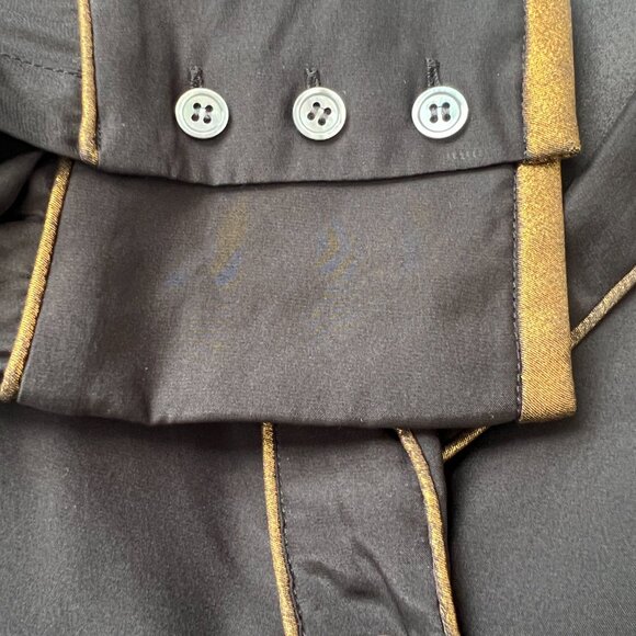 FRAME Black Silk Pajamas Style Lapel Collar Button Up Shirt Large Reg. $285 - Picture 6 of 11